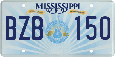MS license plate BZB150