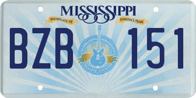 MS license plate BZB151