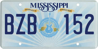 MS license plate BZB152