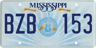 MS license plate BZB153