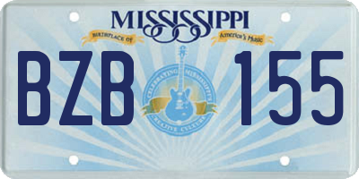 MS license plate BZB155