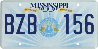 MS license plate BZB156