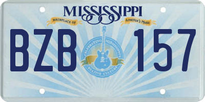 MS license plate BZB157