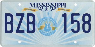 MS license plate BZB158