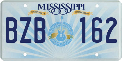 MS license plate BZB162