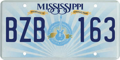 MS license plate BZB163