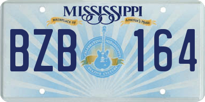 MS license plate BZB164