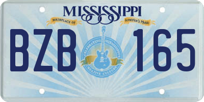MS license plate BZB165