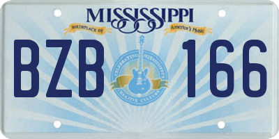 MS license plate BZB166
