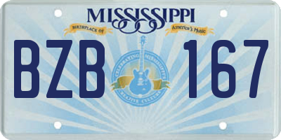 MS license plate BZB167