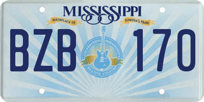 MS license plate BZB170