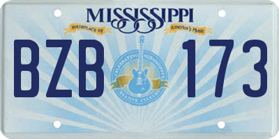 MS license plate BZB173
