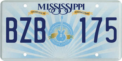 MS license plate BZB175