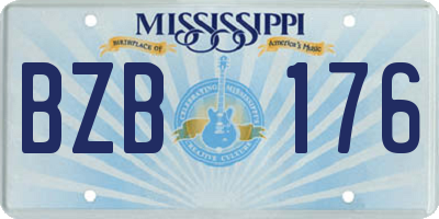 MS license plate BZB176