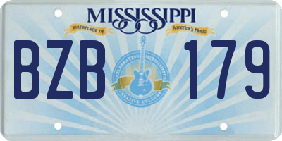 MS license plate BZB179