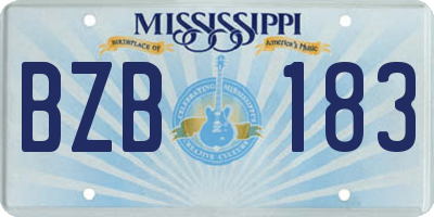 MS license plate BZB183