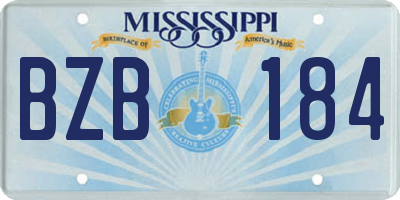 MS license plate BZB184