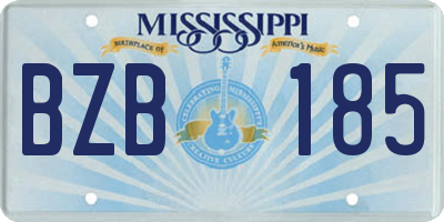 MS license plate BZB185