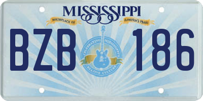 MS license plate BZB186