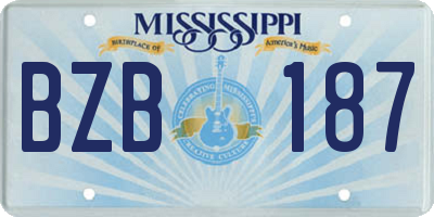 MS license plate BZB187