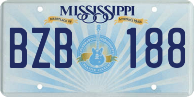 MS license plate BZB188