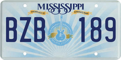 MS license plate BZB189