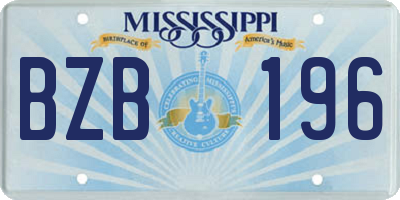 MS license plate BZB196