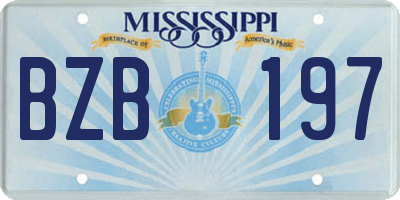 MS license plate BZB197
