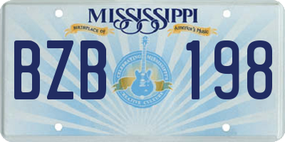 MS license plate BZB198