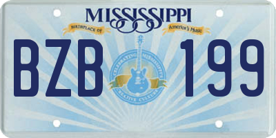 MS license plate BZB199