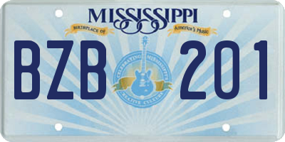 MS license plate BZB201