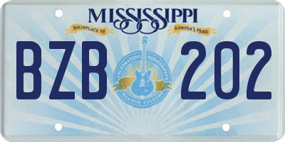 MS license plate BZB202