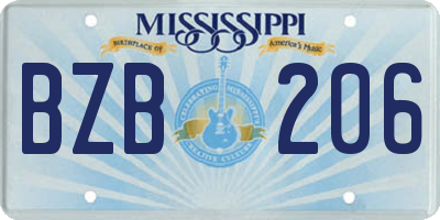 MS license plate BZB206