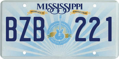 MS license plate BZB221