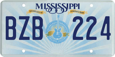 MS license plate BZB224