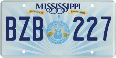 MS license plate BZB227