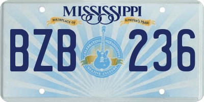 MS license plate BZB236