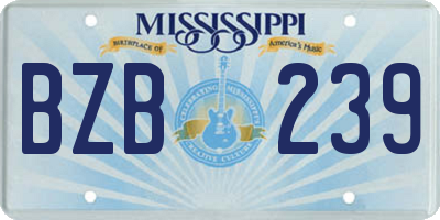 MS license plate BZB239