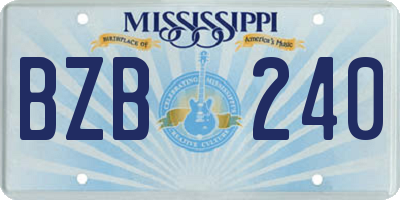 MS license plate BZB240