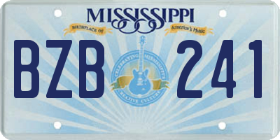MS license plate BZB241