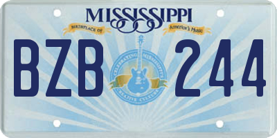 MS license plate BZB244