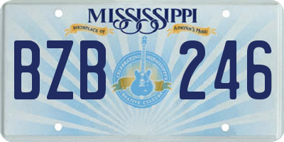 MS license plate BZB246