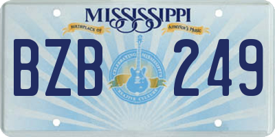 MS license plate BZB249