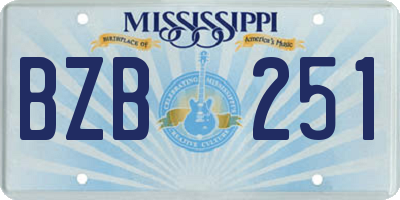 MS license plate BZB251