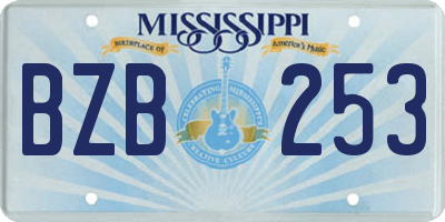 MS license plate BZB253