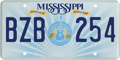MS license plate BZB254