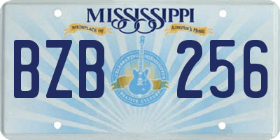 MS license plate BZB256