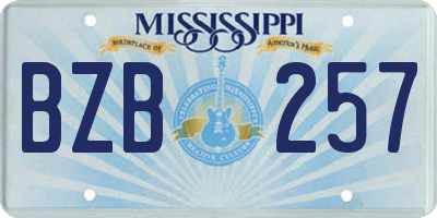 MS license plate BZB257
