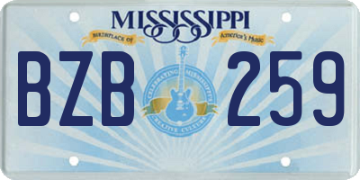 MS license plate BZB259
