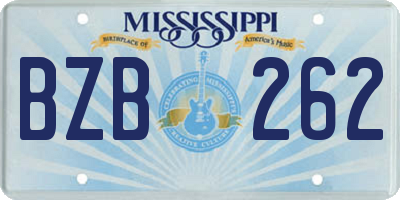 MS license plate BZB262